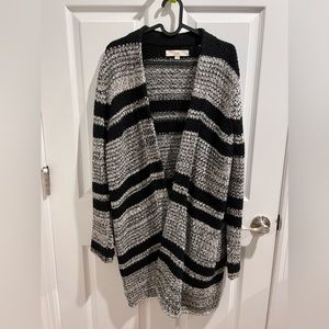 Loft black and white cardigan, S